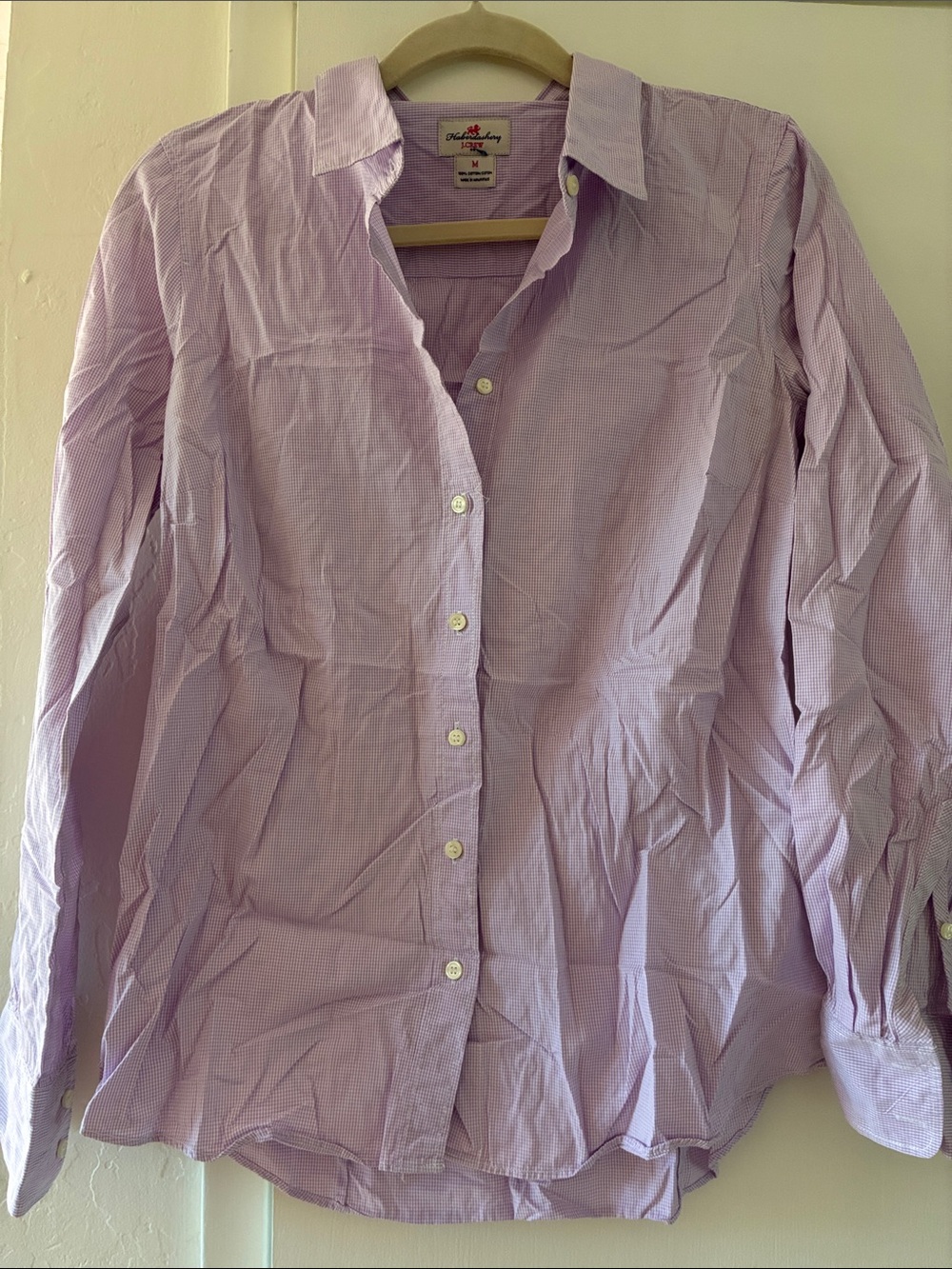 Women’s Gingham Lavendet Button-Down Shirt